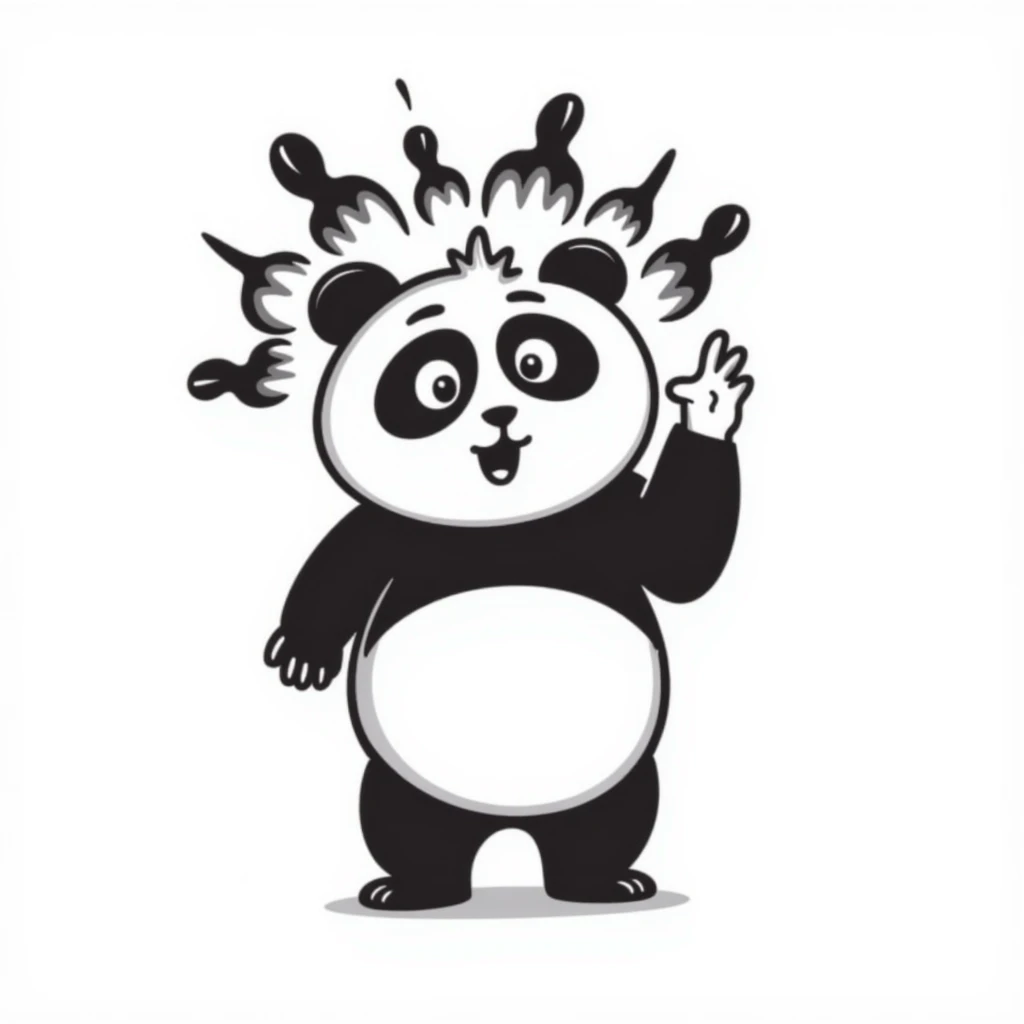 panda with exploding head emoji