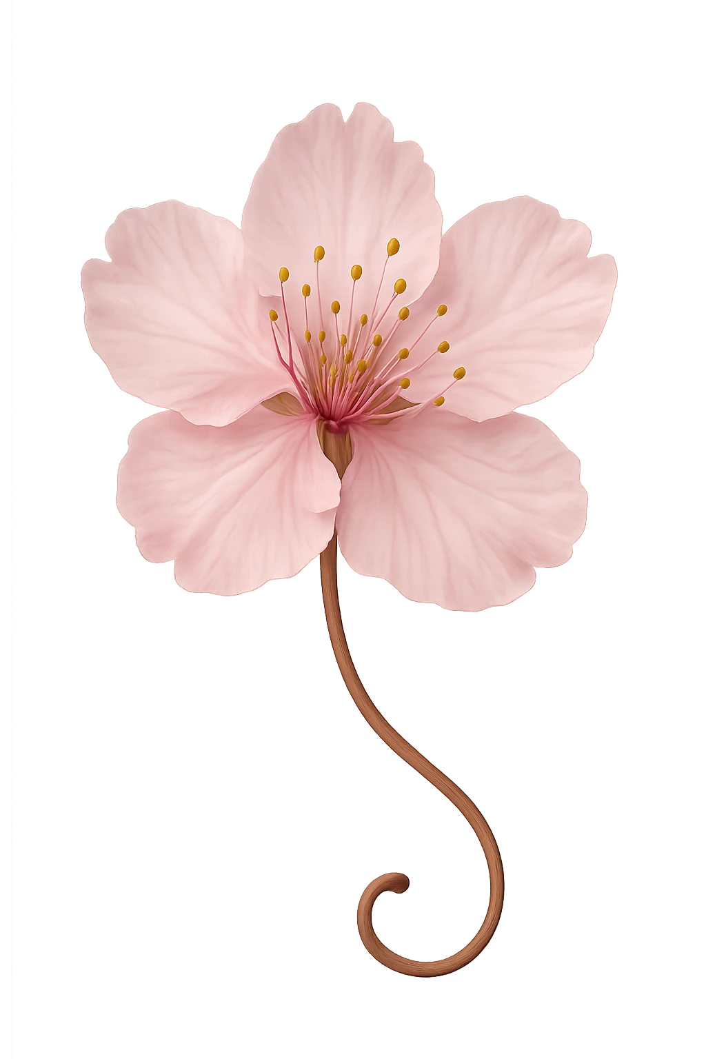 pink cherry blossom with a curled stem emoji