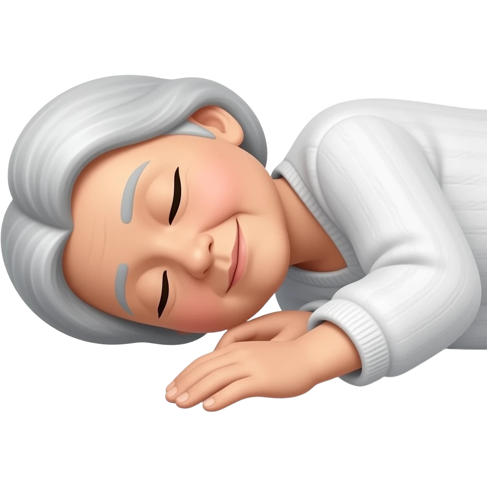 The body of an elderly woman who fell to the floor on her left side emoji