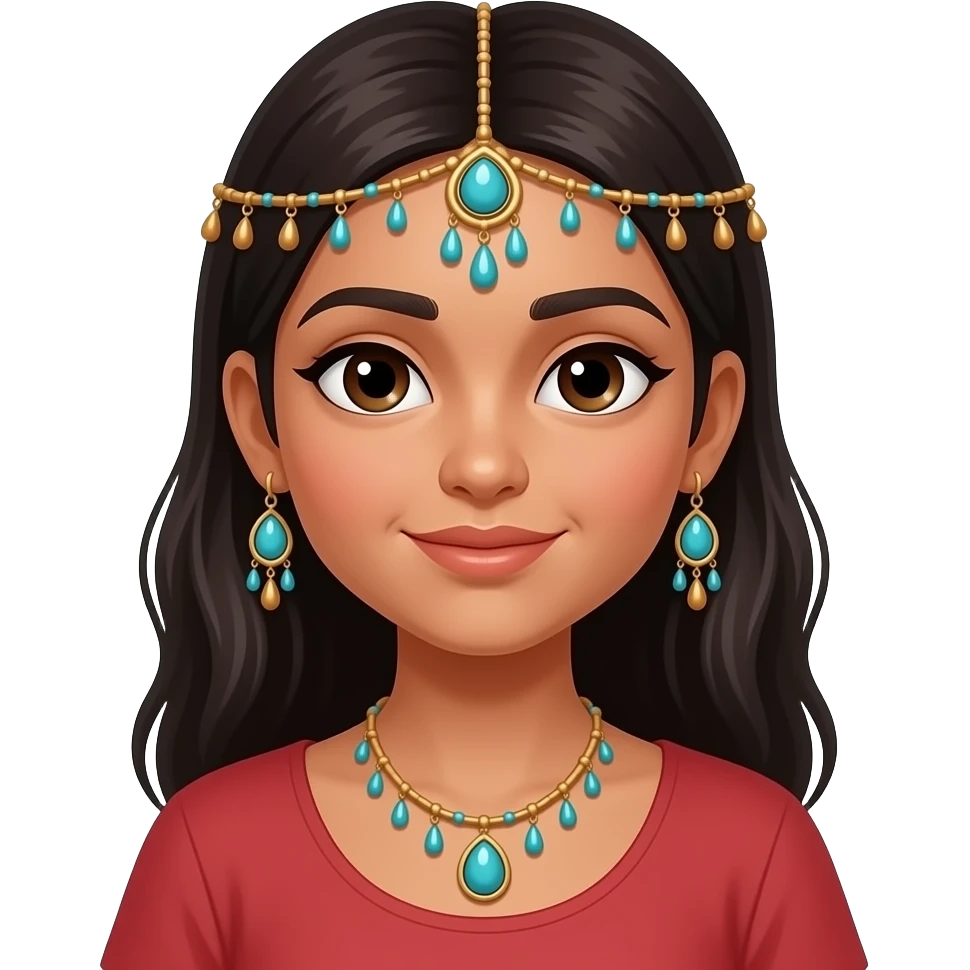 indian girl with boho head chain emoji