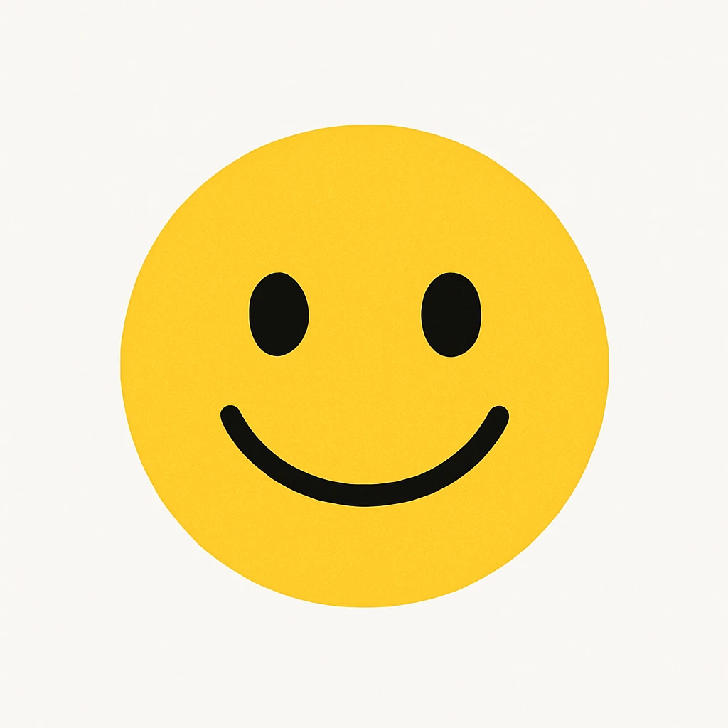 classic yellow emoji face with a simple smile emoji