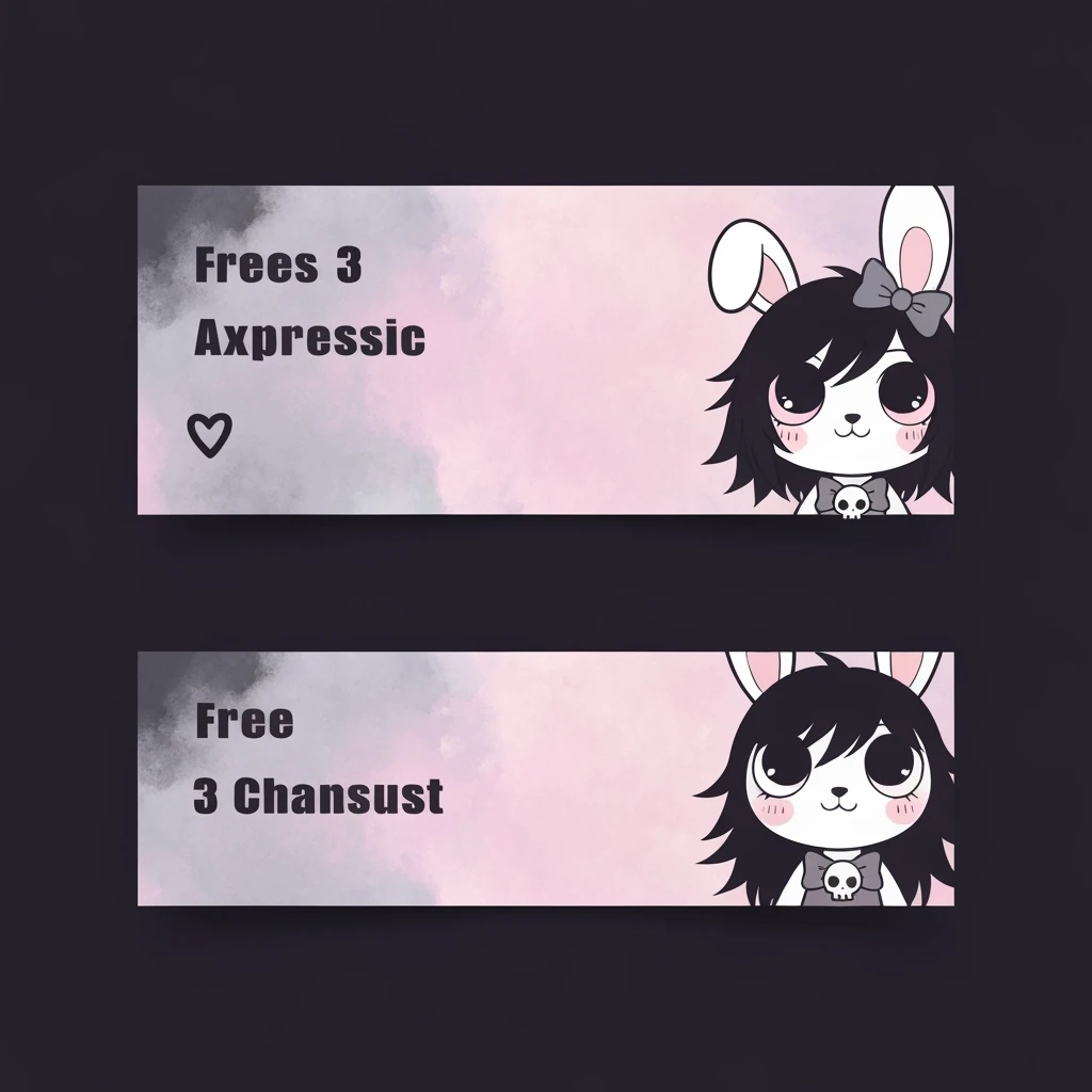 goth banner, cute, expressive, minimal, no text, variation 3 emoji