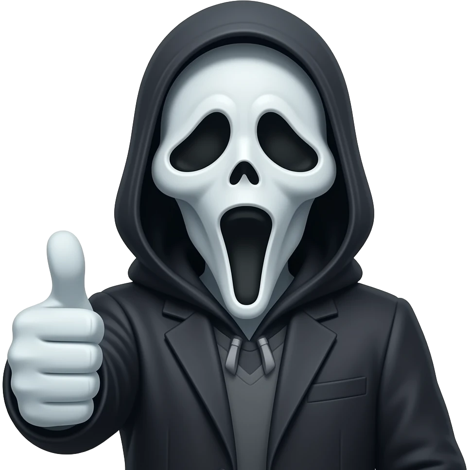 Scary characters with thumbs up emoji