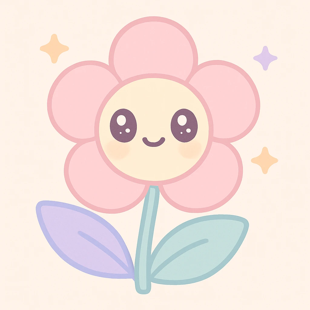 a single flower in clean girl style, minimal, soft pastel tones, elegant, subtle glow emoji