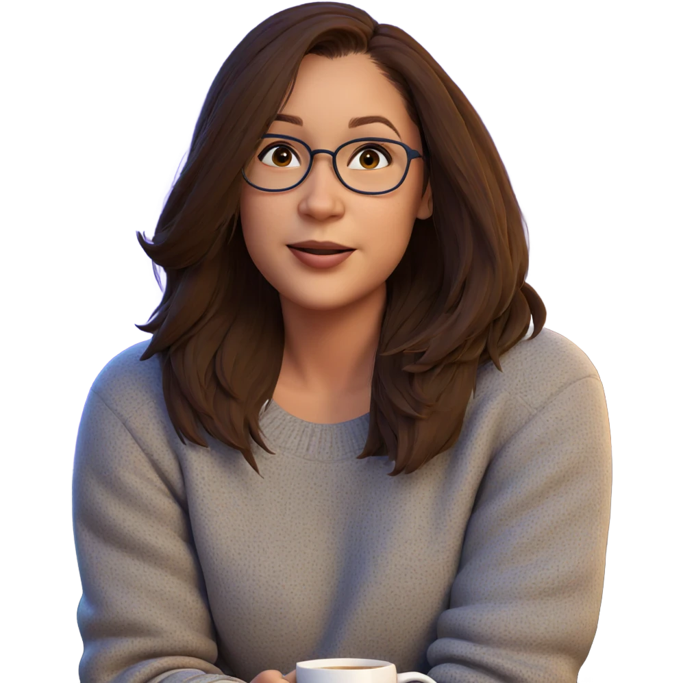 cozy girl with a cup emoji