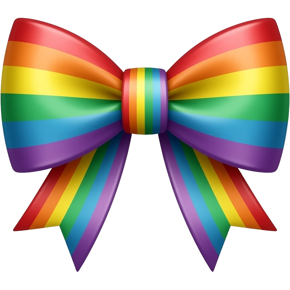 Rainbow the ribbon bow star emoji