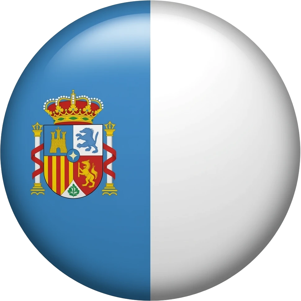 quiero la bandera de alicante con su escudo en medio en el lado izquierdo eo color azul hasta la mitad de la bandera y en la otra mitad el color blanco emoji
