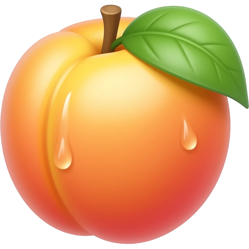 Dripping wet peach emoji