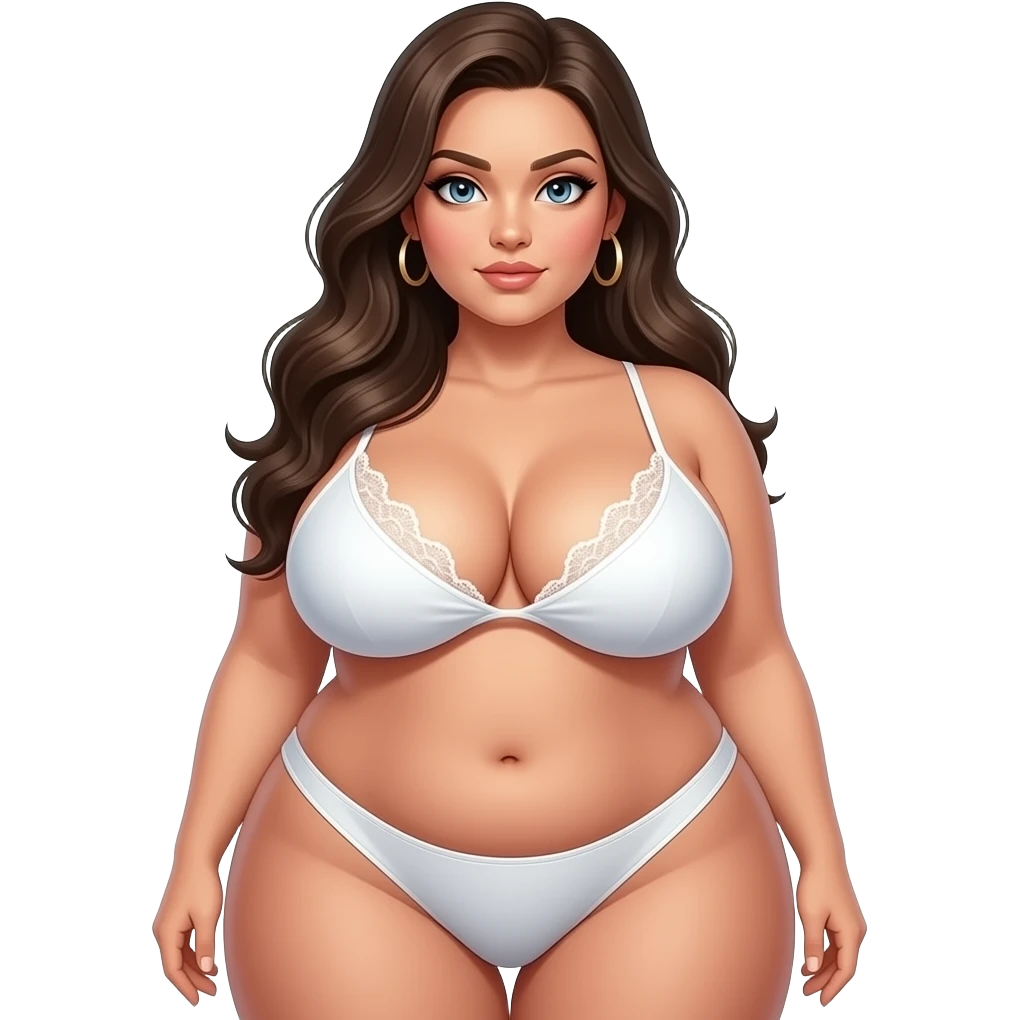 Naked beautiful woman with massive boobs and massive ass emoji