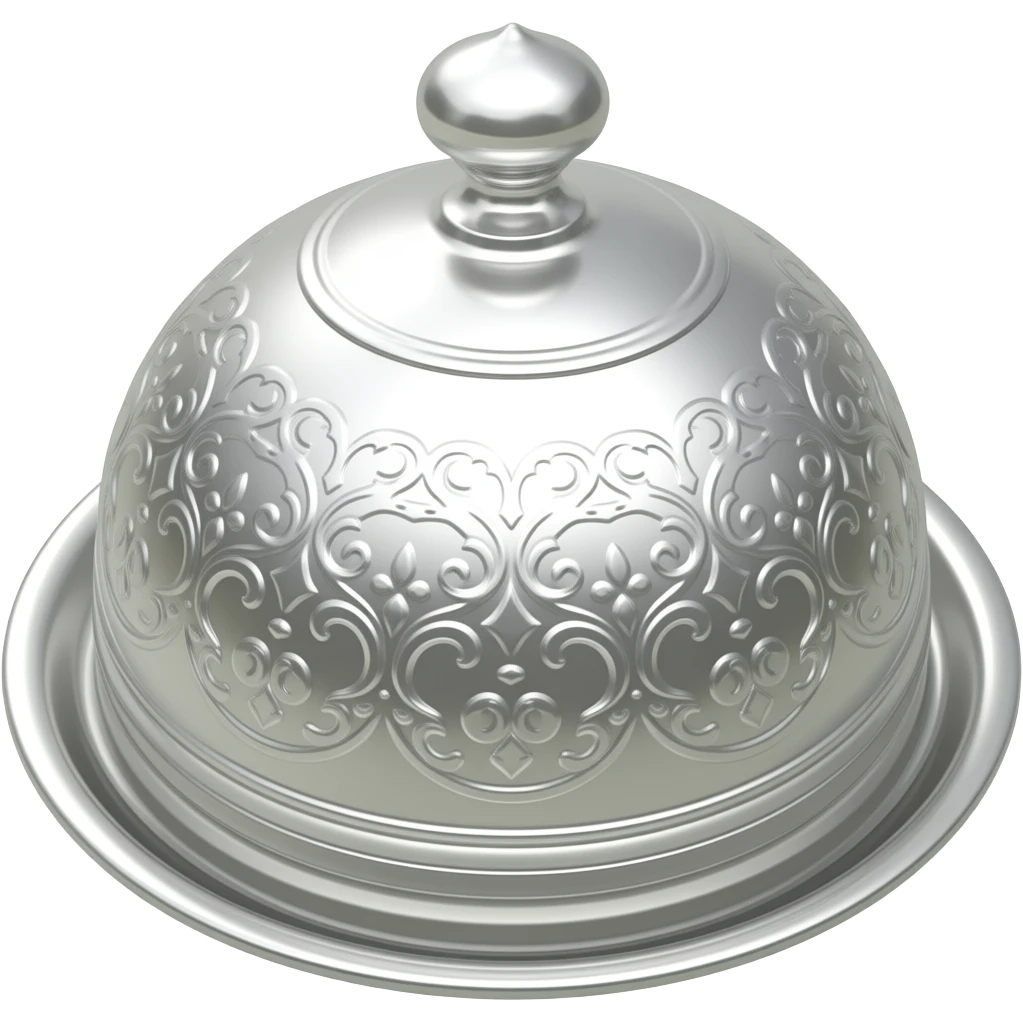 silver serving tray with lid emoji