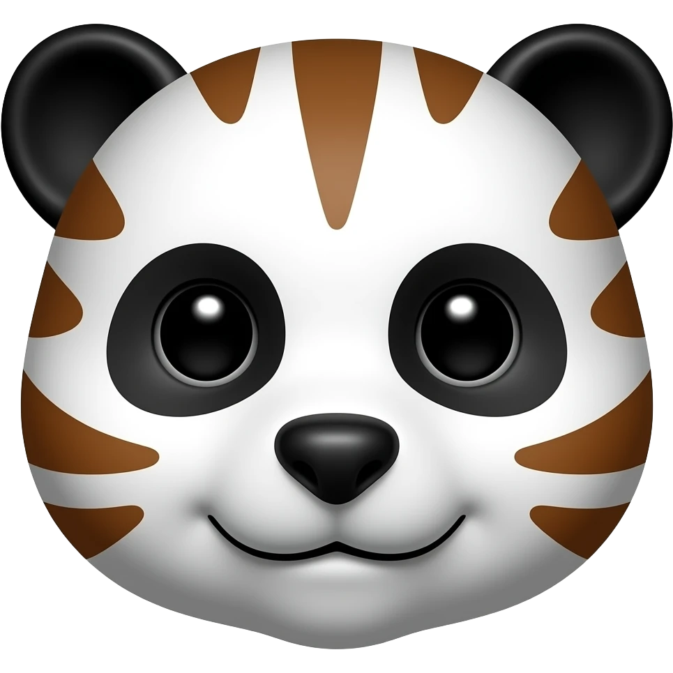 cara blanca y negra con rayitas marronas emoji