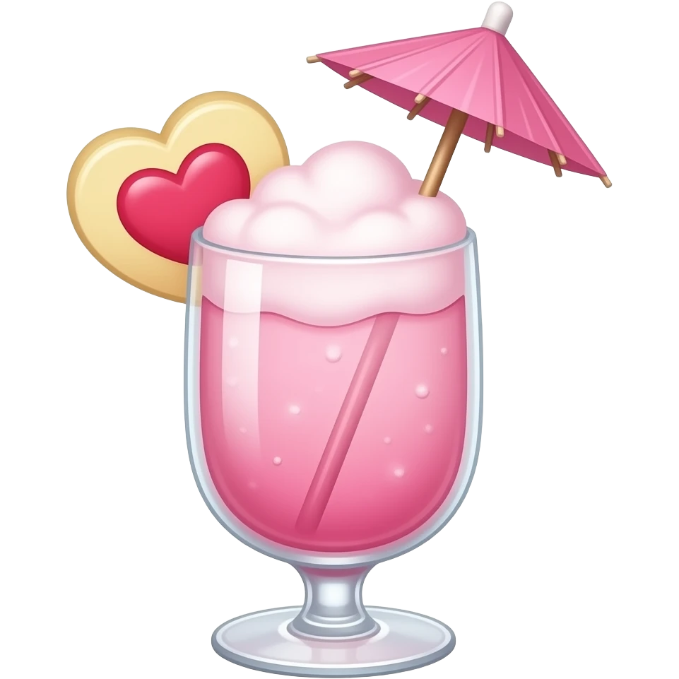 hello kitty themed cocktail with no real hello kitty illustration in it emoji