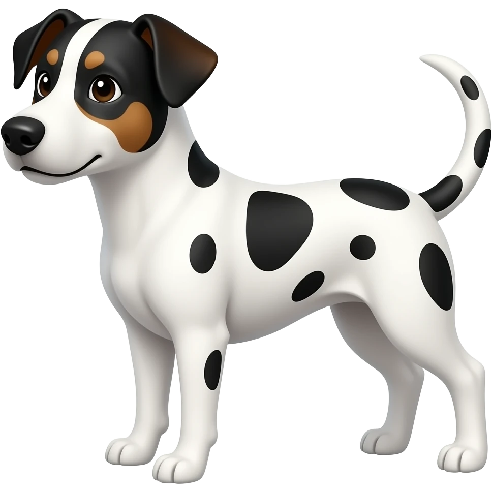 White dog with black and brown spots emoji