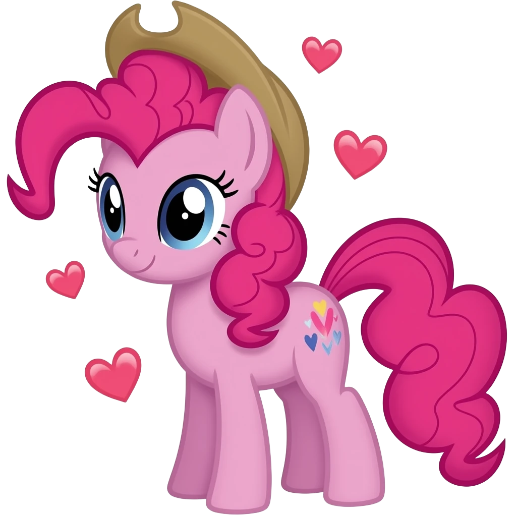 Pinkie pay con corazones de amor emoji
