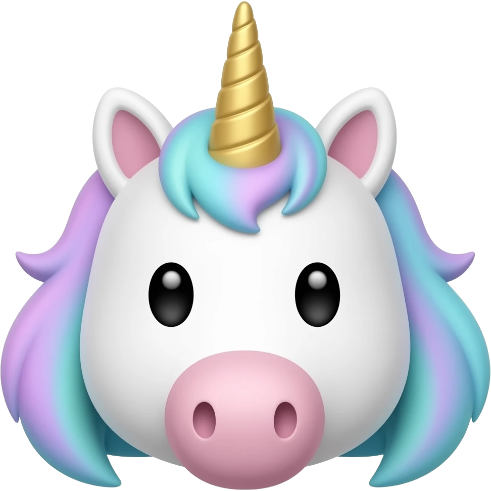happy unicorn head emoji