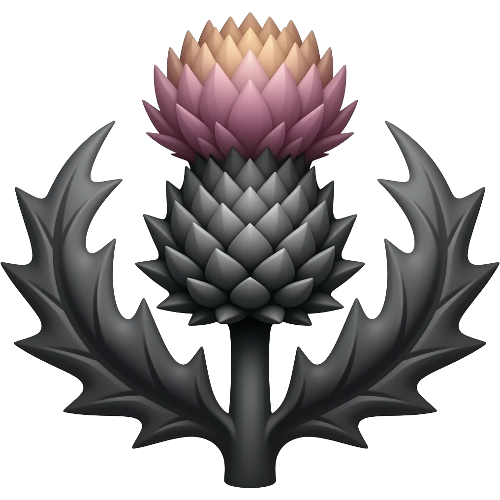 solid black  simple thistle emoji as if it where a stamp with no detail emoji