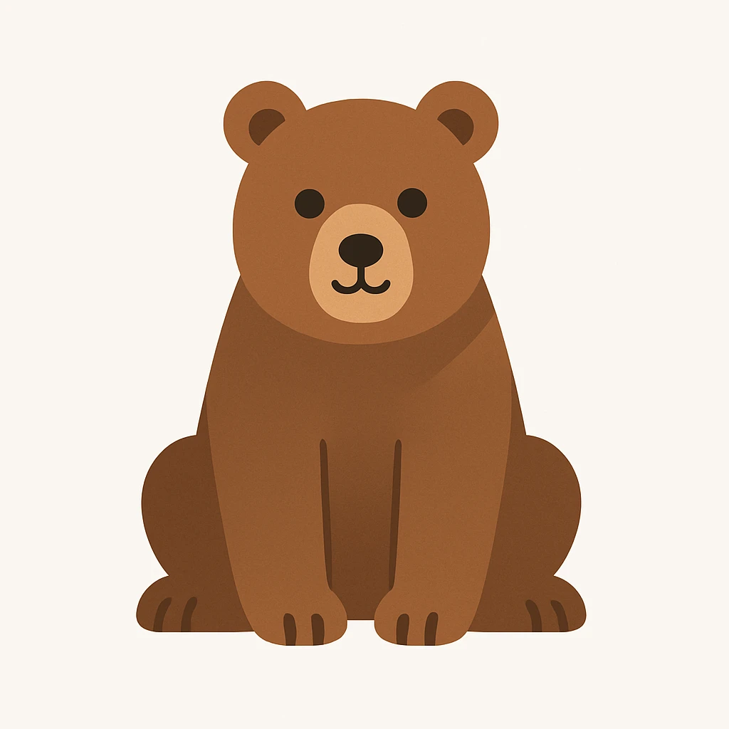 flat design style bear white background emoji