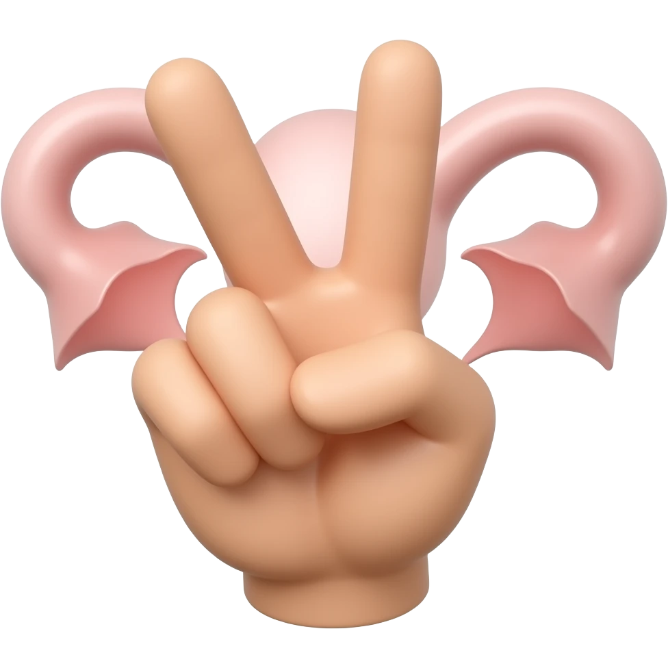 vagina shape victory sign emoji
