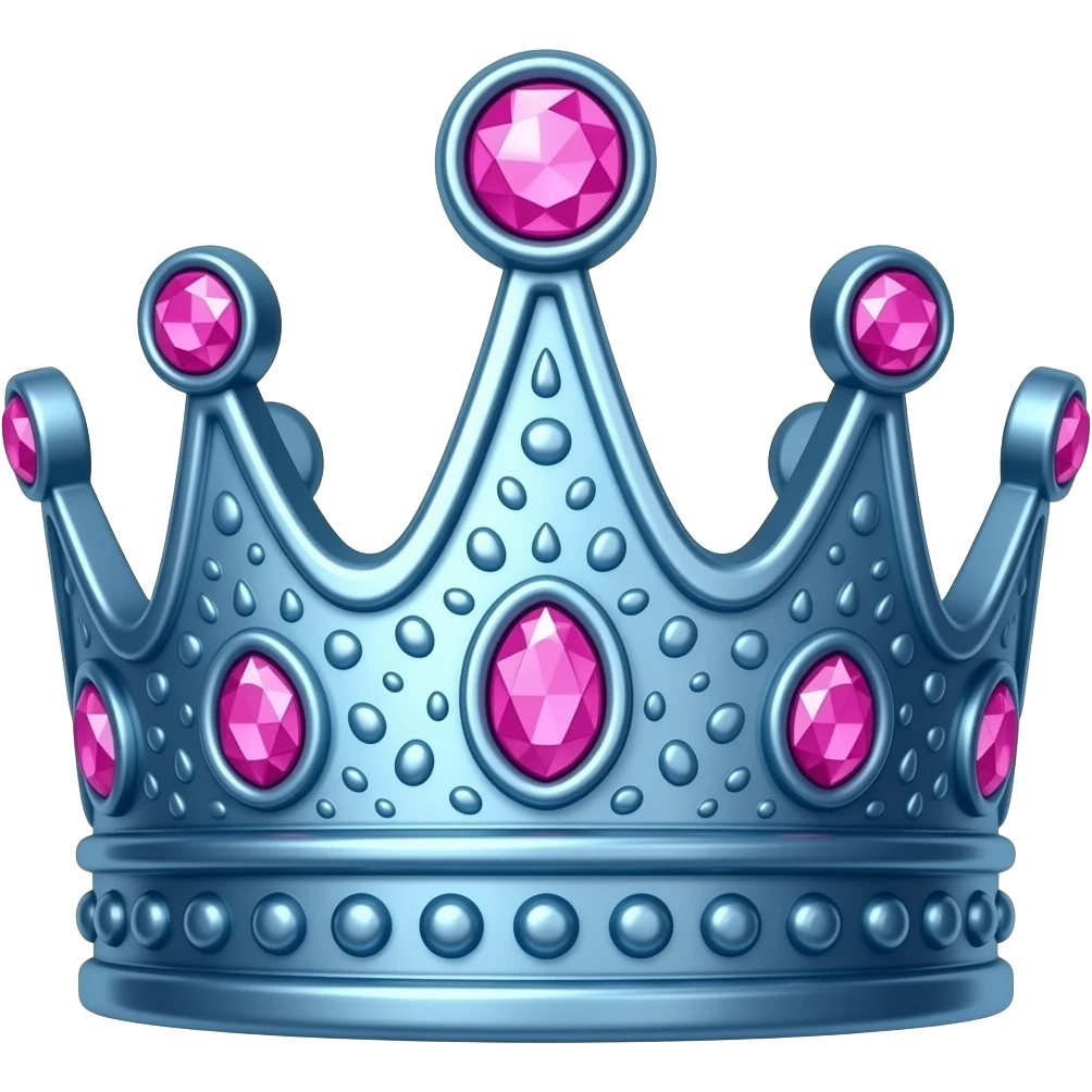 dark blue crown with pink gems emoji