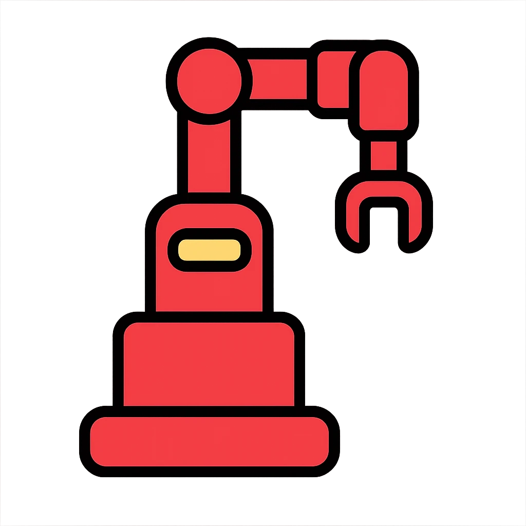 red cobot, icon style, simple and clean, front view emoji