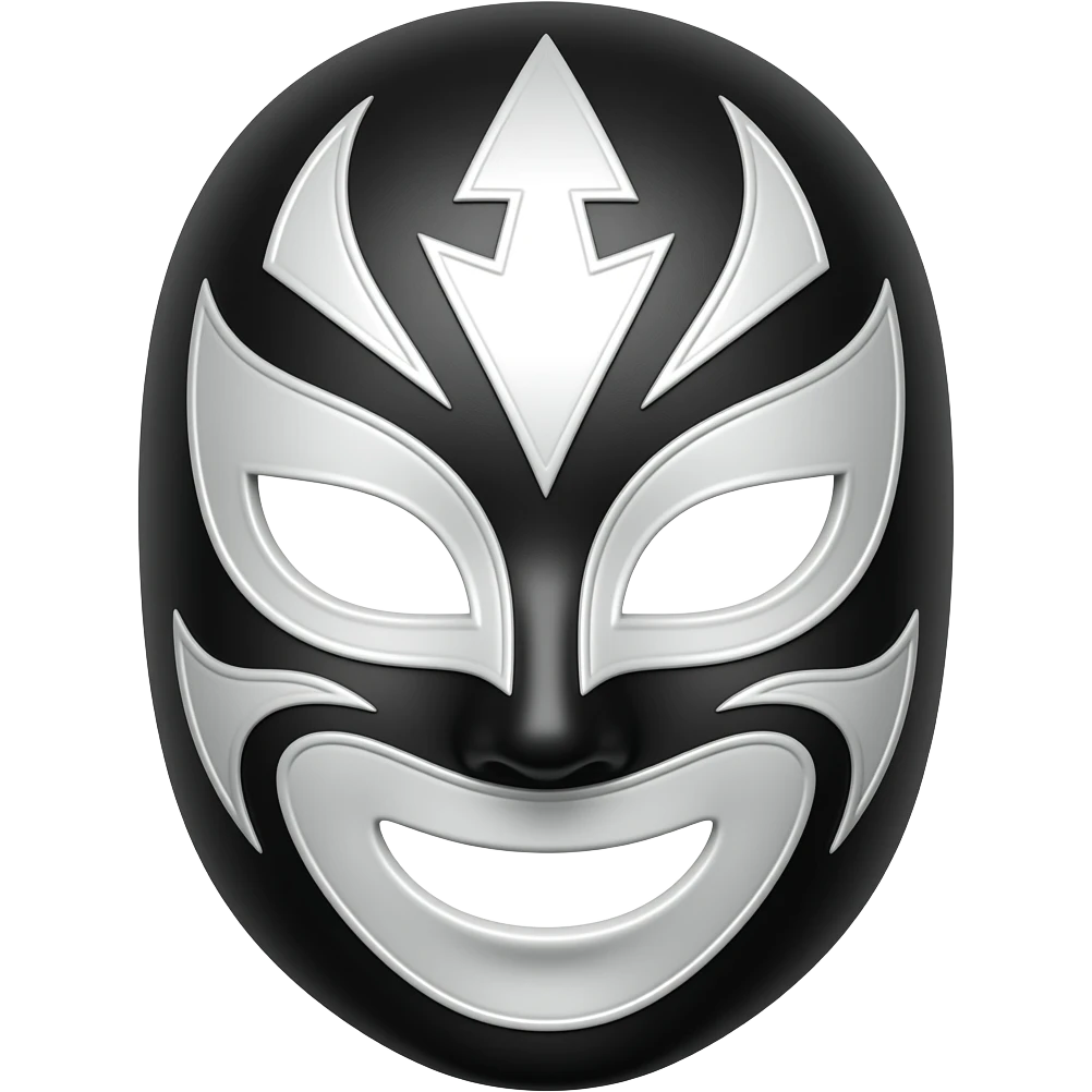 Black and white Lucha Libre mask emoji