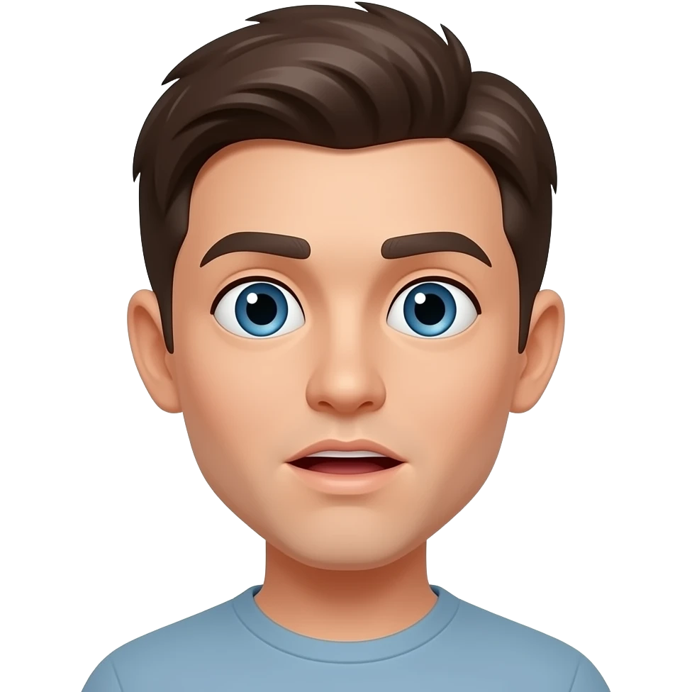 wide eyes and mouth open almost like surprised but toned down a bit. emoji