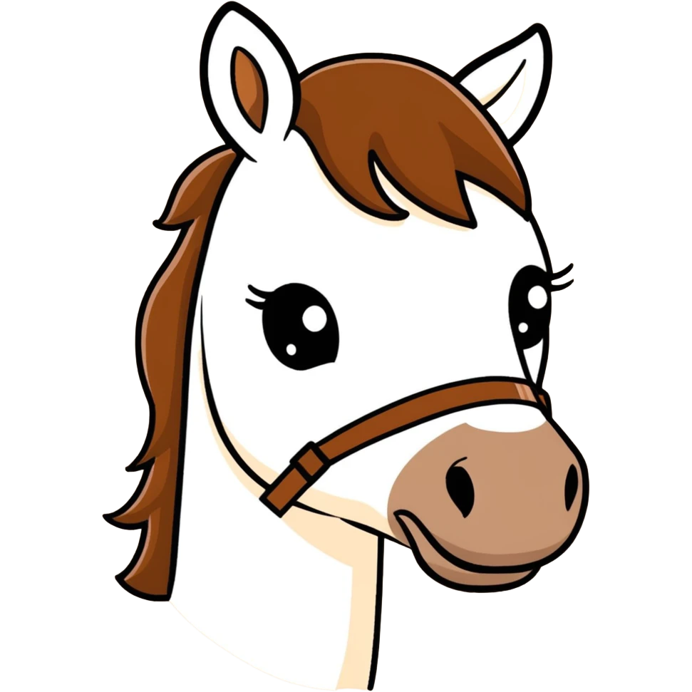 Brown horse with white stripe on nose emoji