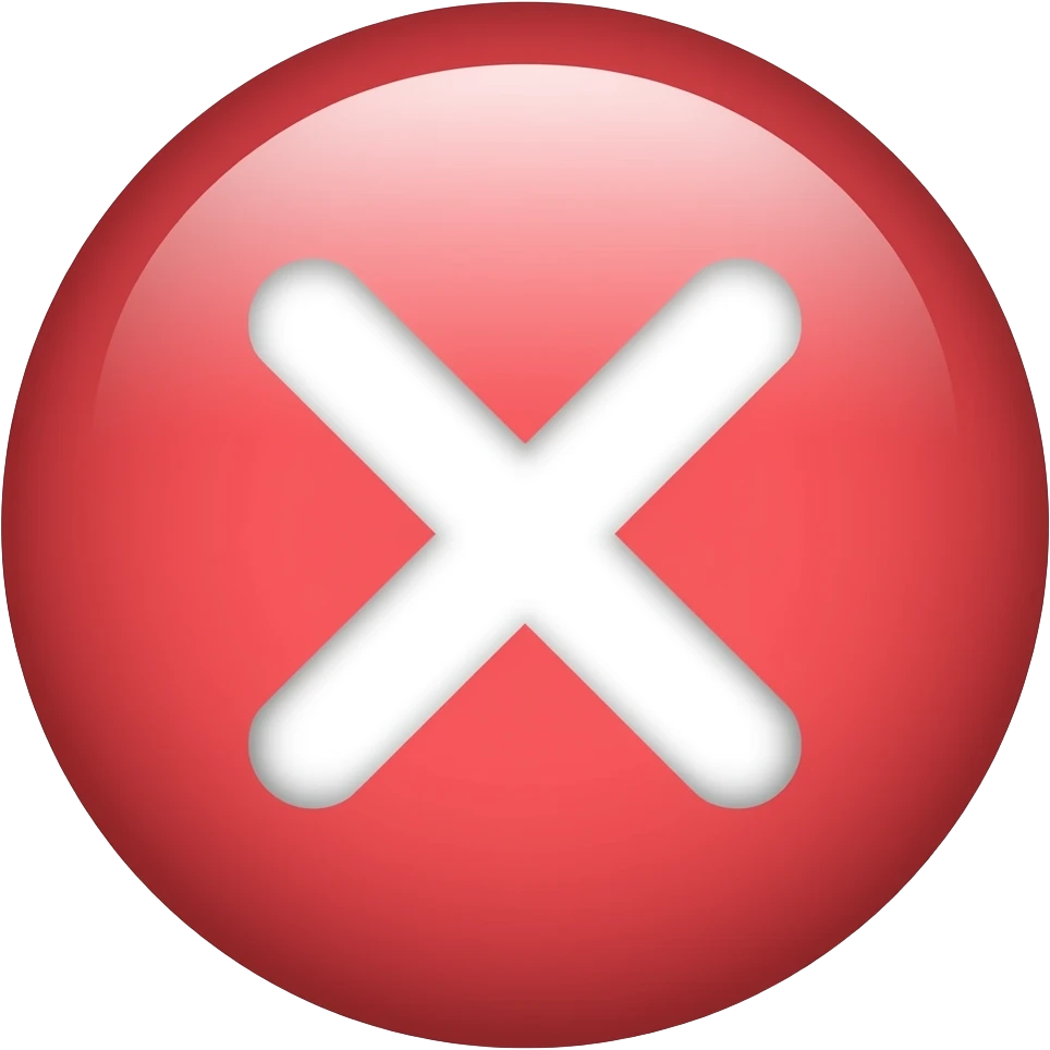 Light Red circle with X emoji