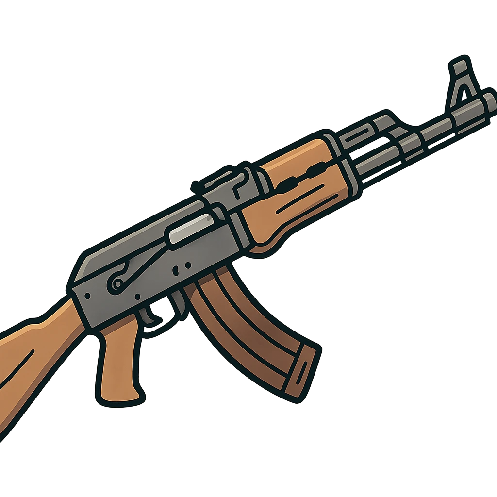 cartoon style AK-47 assault rifle, no background emoji