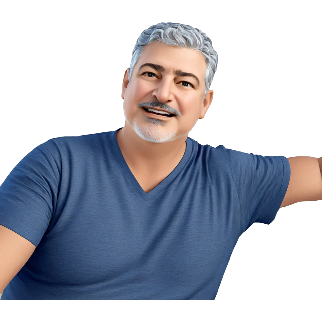 grey haired man outdoors emoji