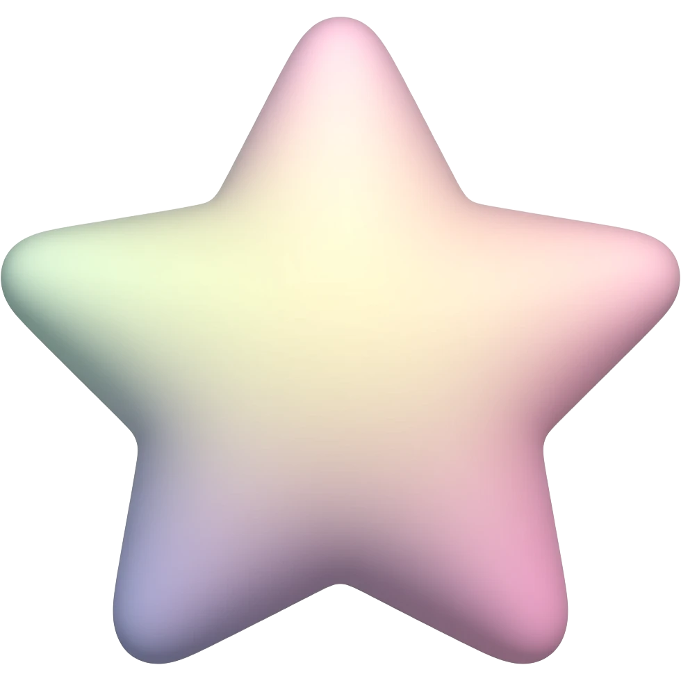 Звезда - 2d Стикер-дизайн, мультяшная иллюстрация, пастельные цвета, округлые формы, без глаз и ртов emoji