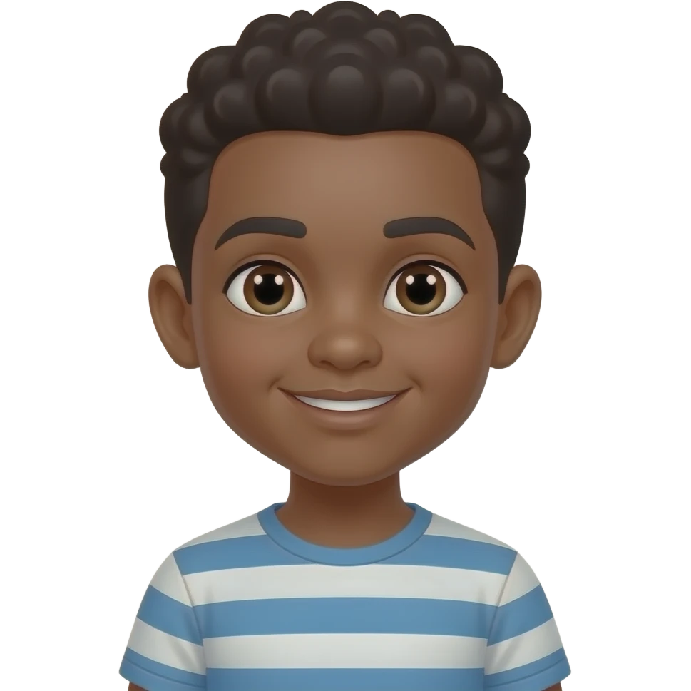 young african american boy cartoon emoji