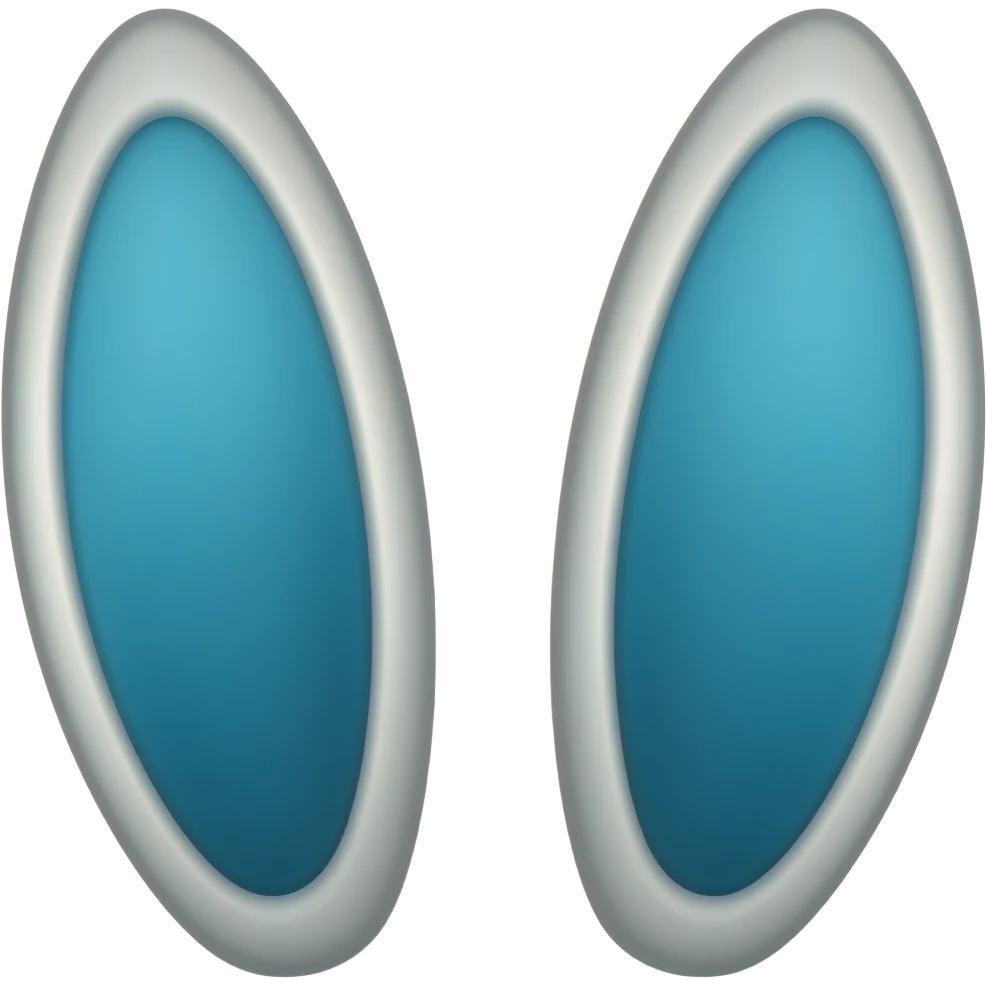 White rabbit ears with blue inner ears emoji