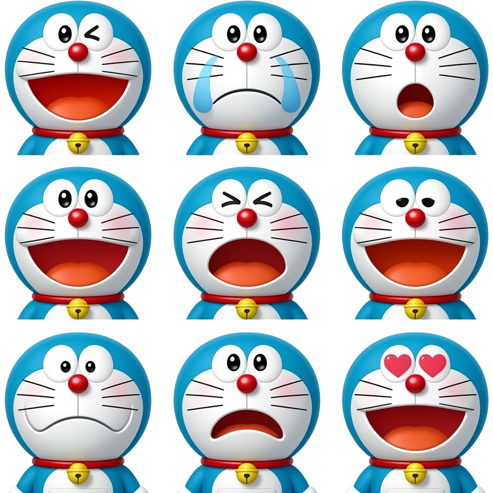 Doremon all emotions emoji