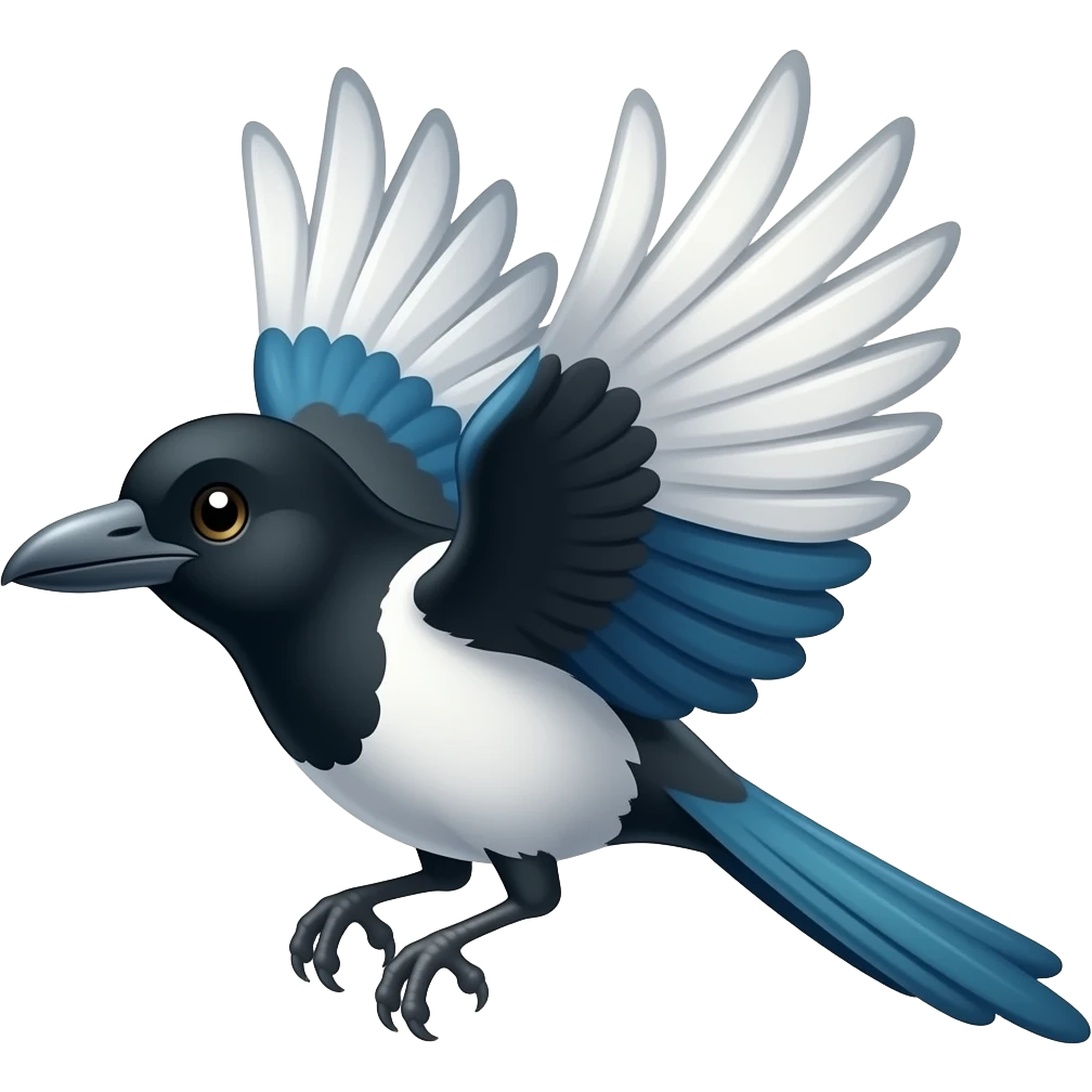 Cartoon magipie fly emoji