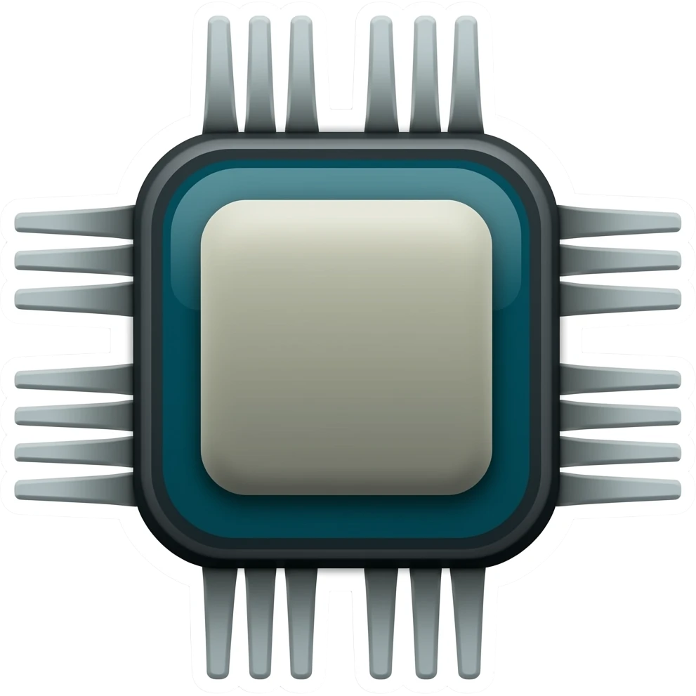 Integrated chip symbol as a sticker emoji