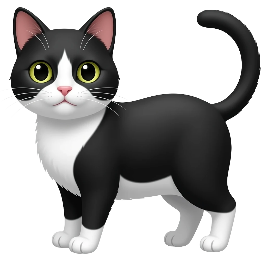 Gato blanco y negro emoji