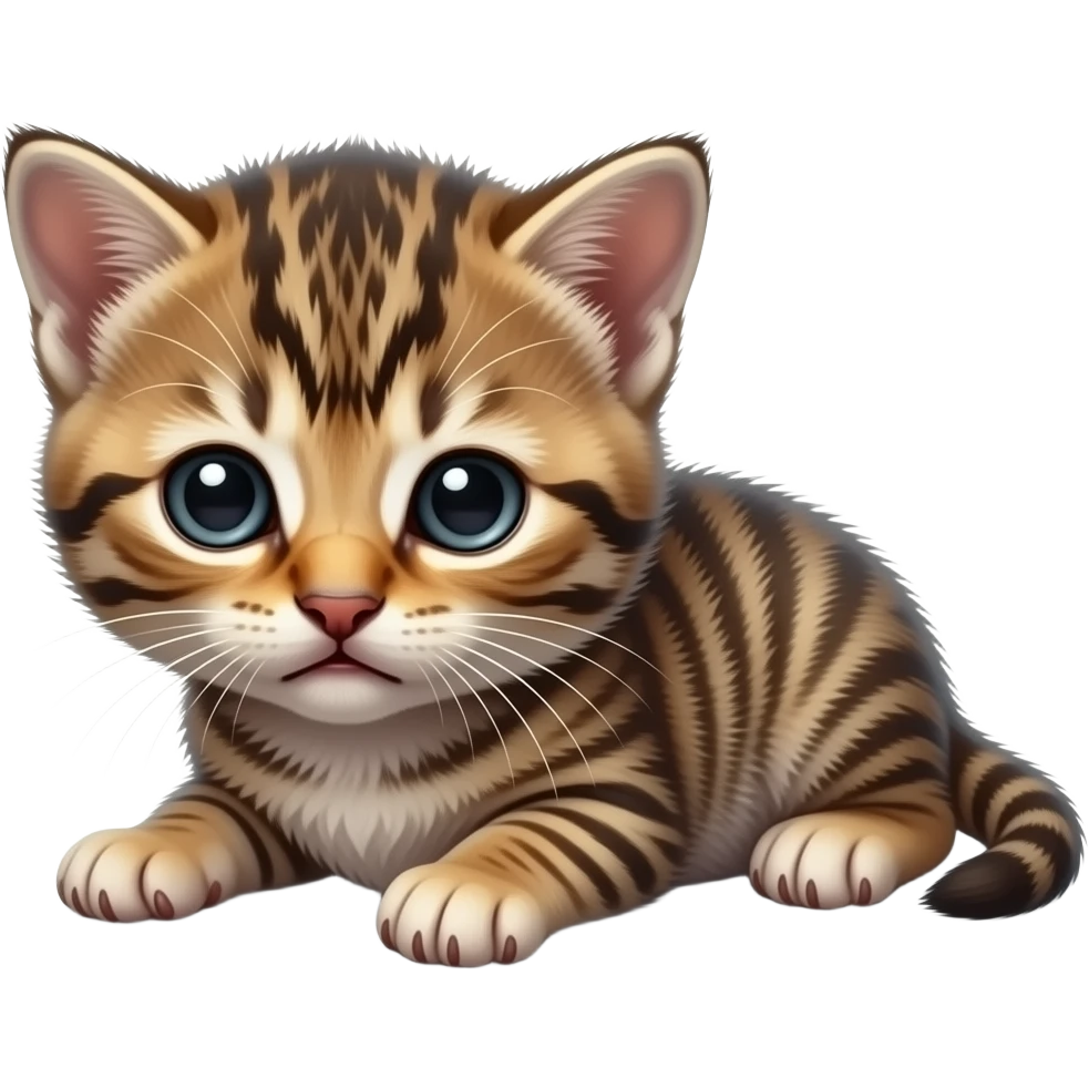 Newborn scared laying down drenched scrunkly kitten emoji