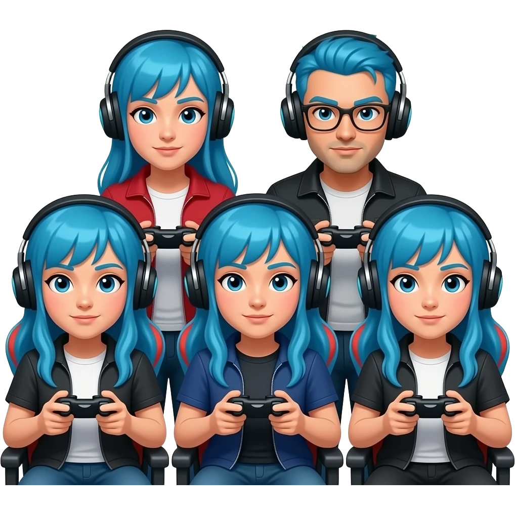 Gamers with Blue Hair emoji