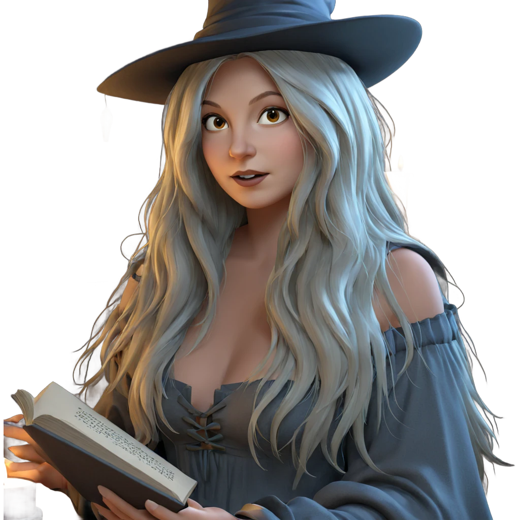 witch girl reading by candlelight emoji
