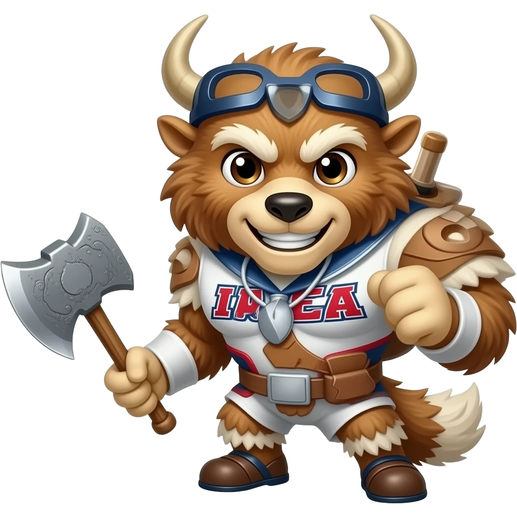 utep miner mascot with a pick axe emoji