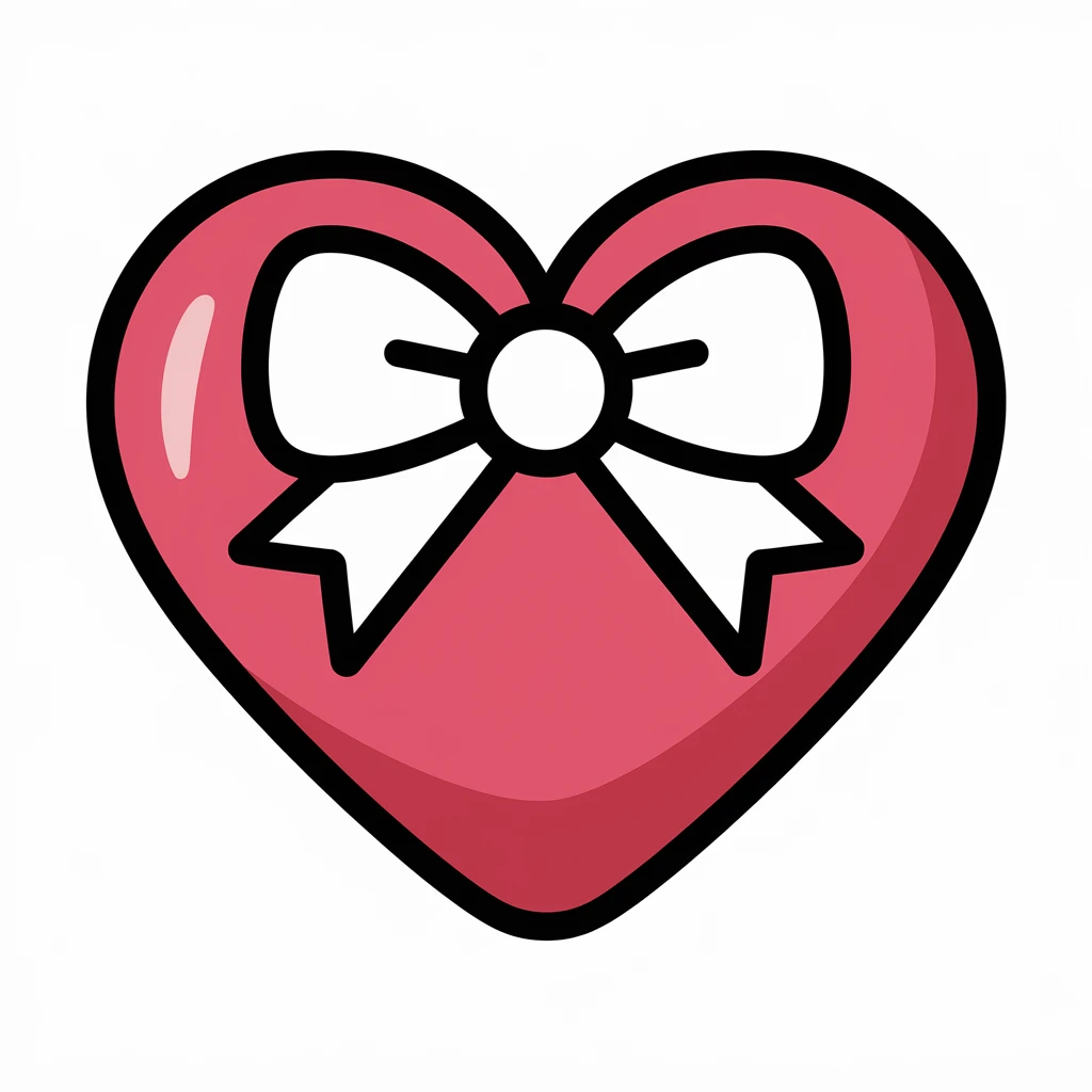 heart emoji with a bow emoji