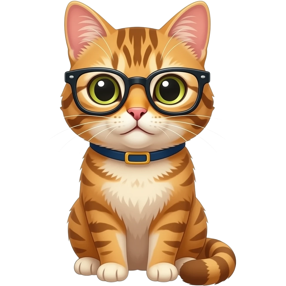 Gözlüklü kedi emoji