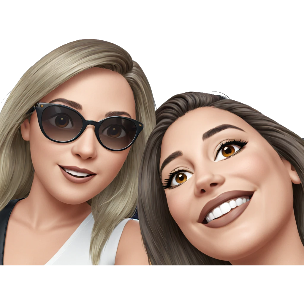 girls in stylish sunglasses emoji