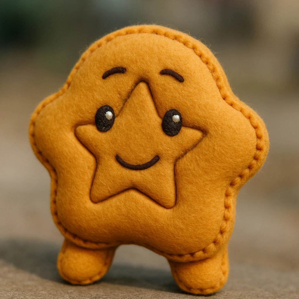 dalgona candy with star shape, inspired by Squid Game emoji
