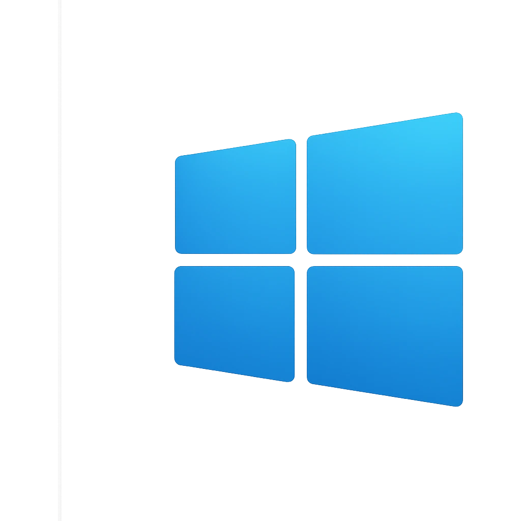 Windows 10 logo, icon style, flat design, blue gradient, simple and recognizable emoji