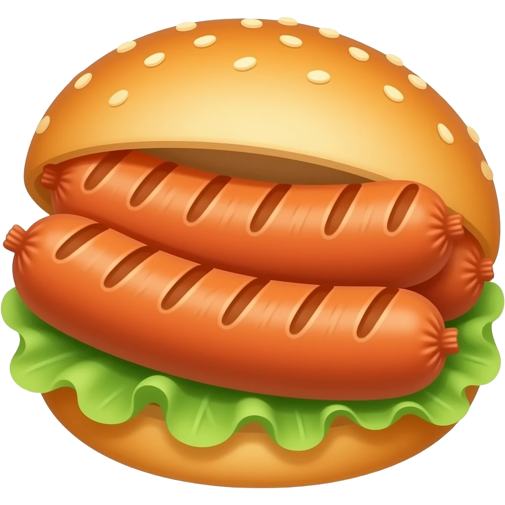 drei rostbratwürste im brötchen ohne salat emoji