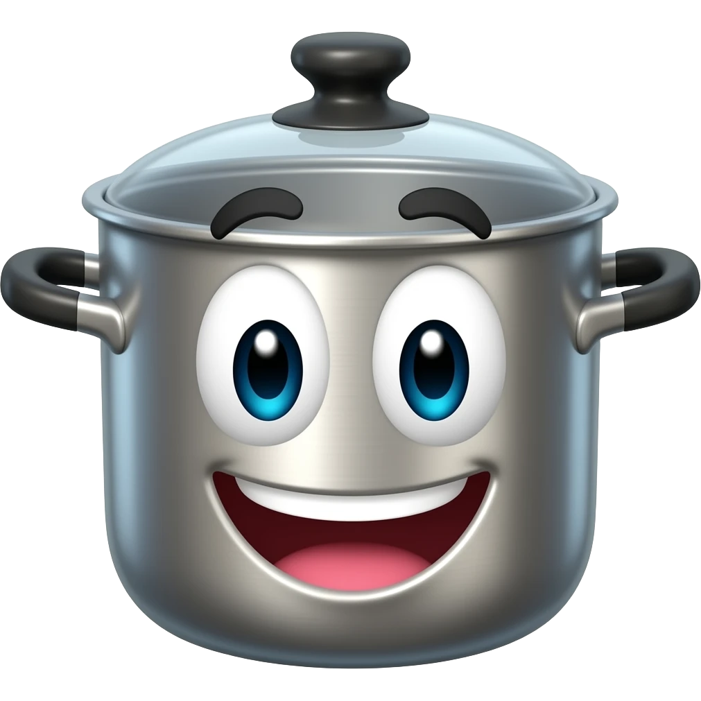 Laughing cooking pot emoji