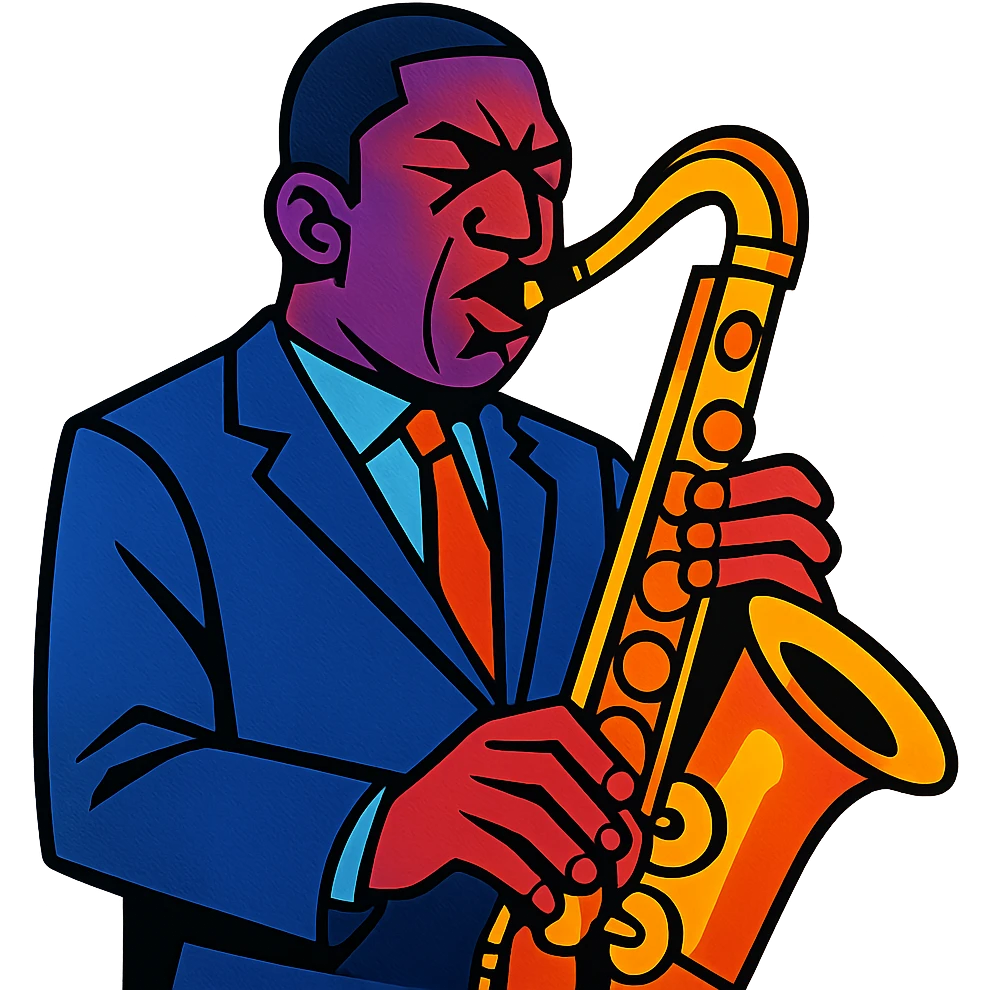 John Coltrane playing saxophone emoji