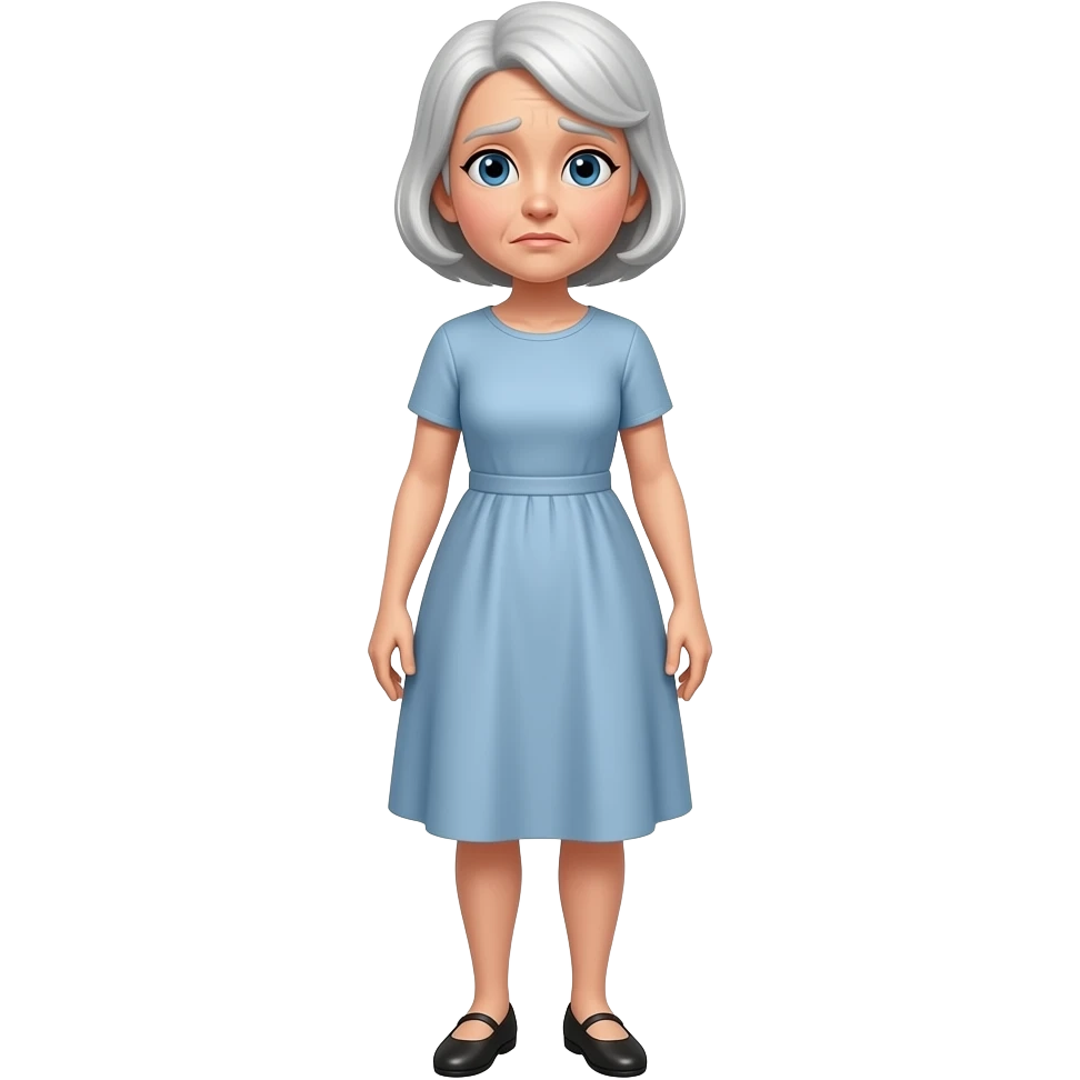 adulta mayor estilo IOS preocupado de cuerpo completo delgada emoji